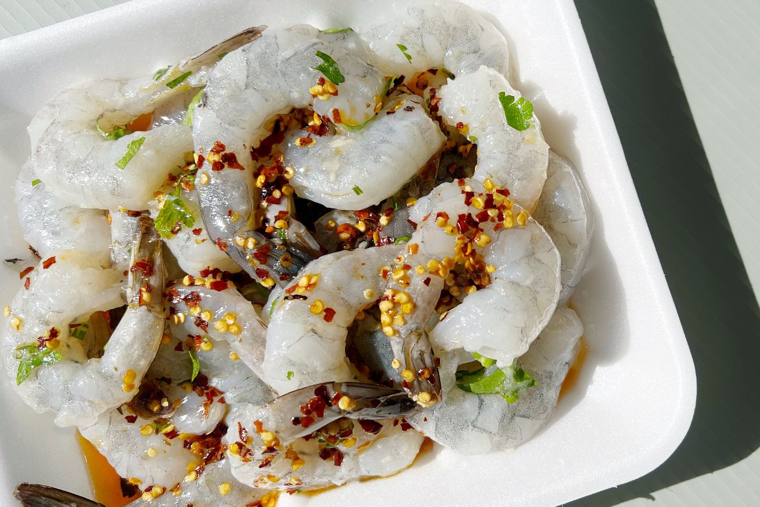 Chilli Garlic Marinated Prawns