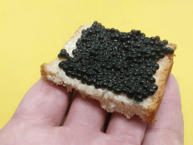 Quality caviar on lightly buttered bread