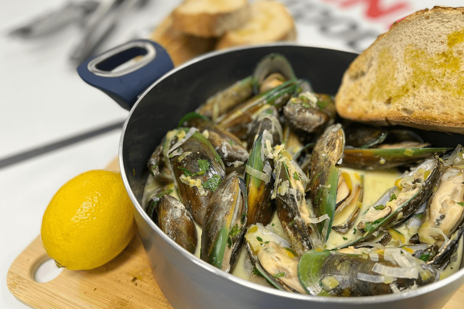 Before getting any cooking done, be sure to clean your mussels